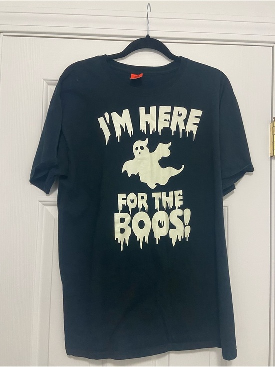 Other - Happy Halloween Men’s Large I’m Here for the Boos Glow in the Dark Ghost Shirt